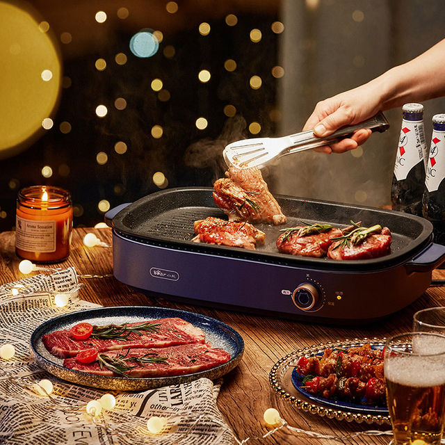 取り外し可能なプレート付き電気グリル